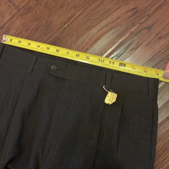 Man in Wool charcoal Gray pinstripe suit mens professional business jacket pants - Picture 13 of 16